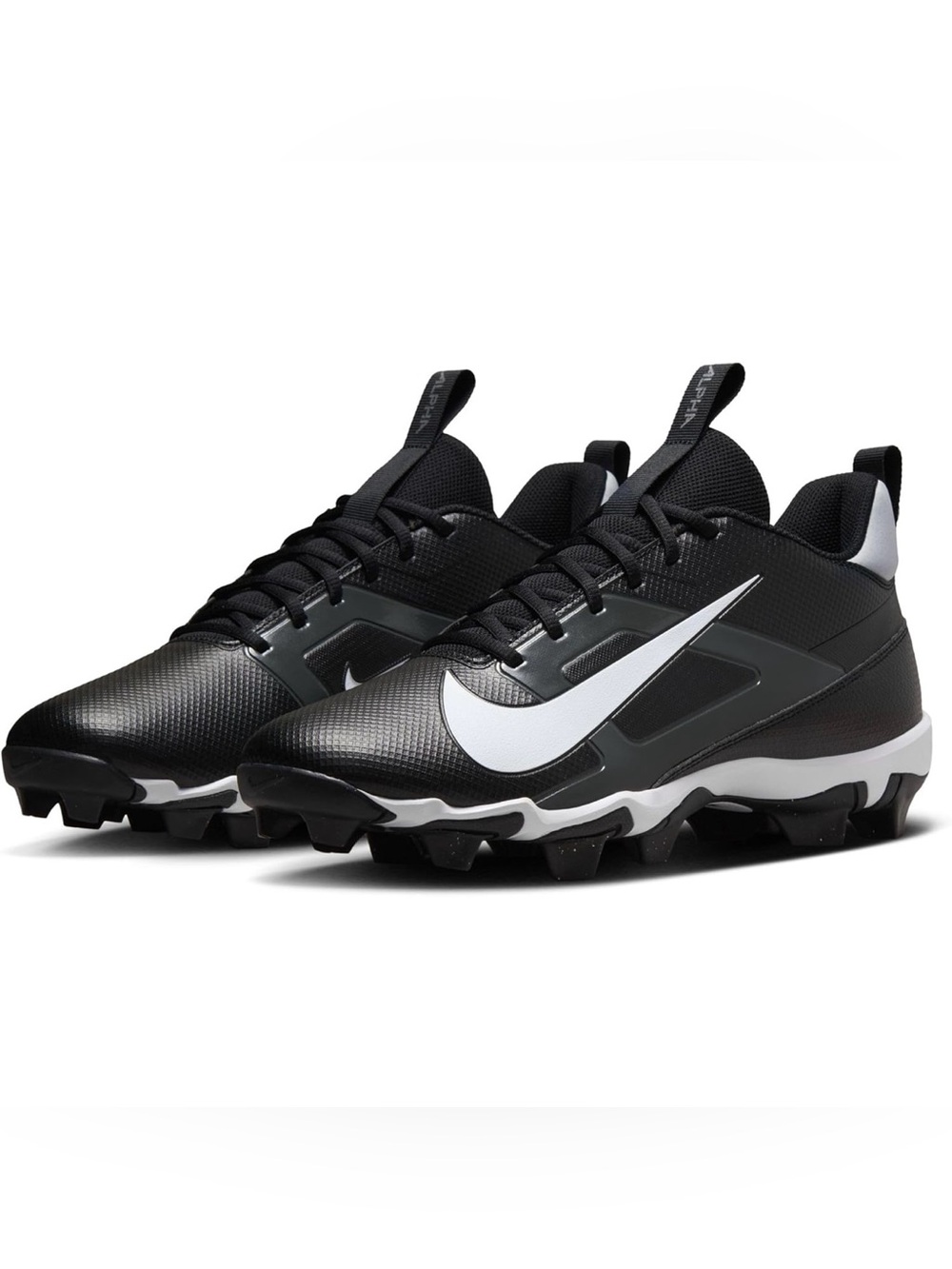 Nike Alpha Football Cleats Size 12 Wide Black White Men’s NWOT Never Worn